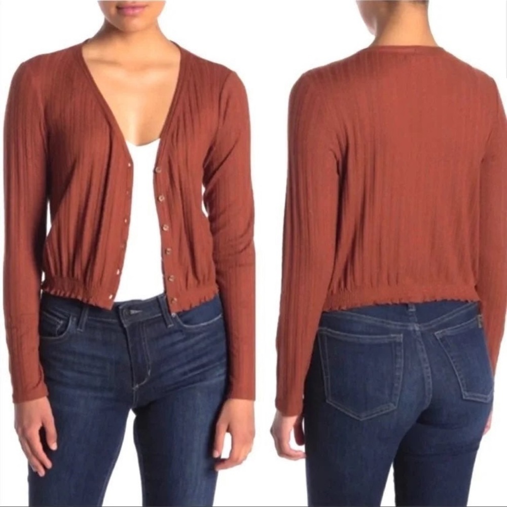 NWT Ribbed Button Front Cardigan Sweater - Picture 2 of 6